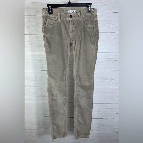 Free People Tan Skinny Corduroy Pants Sz 26 - Picture 2 of 12